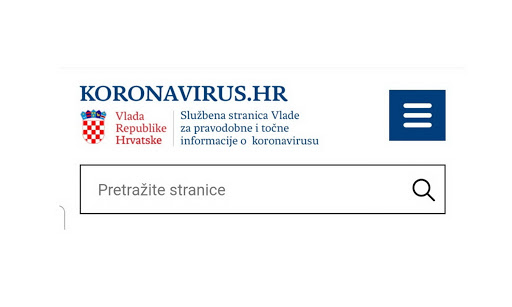 Službena stranica vlade RH koronavirus.hr